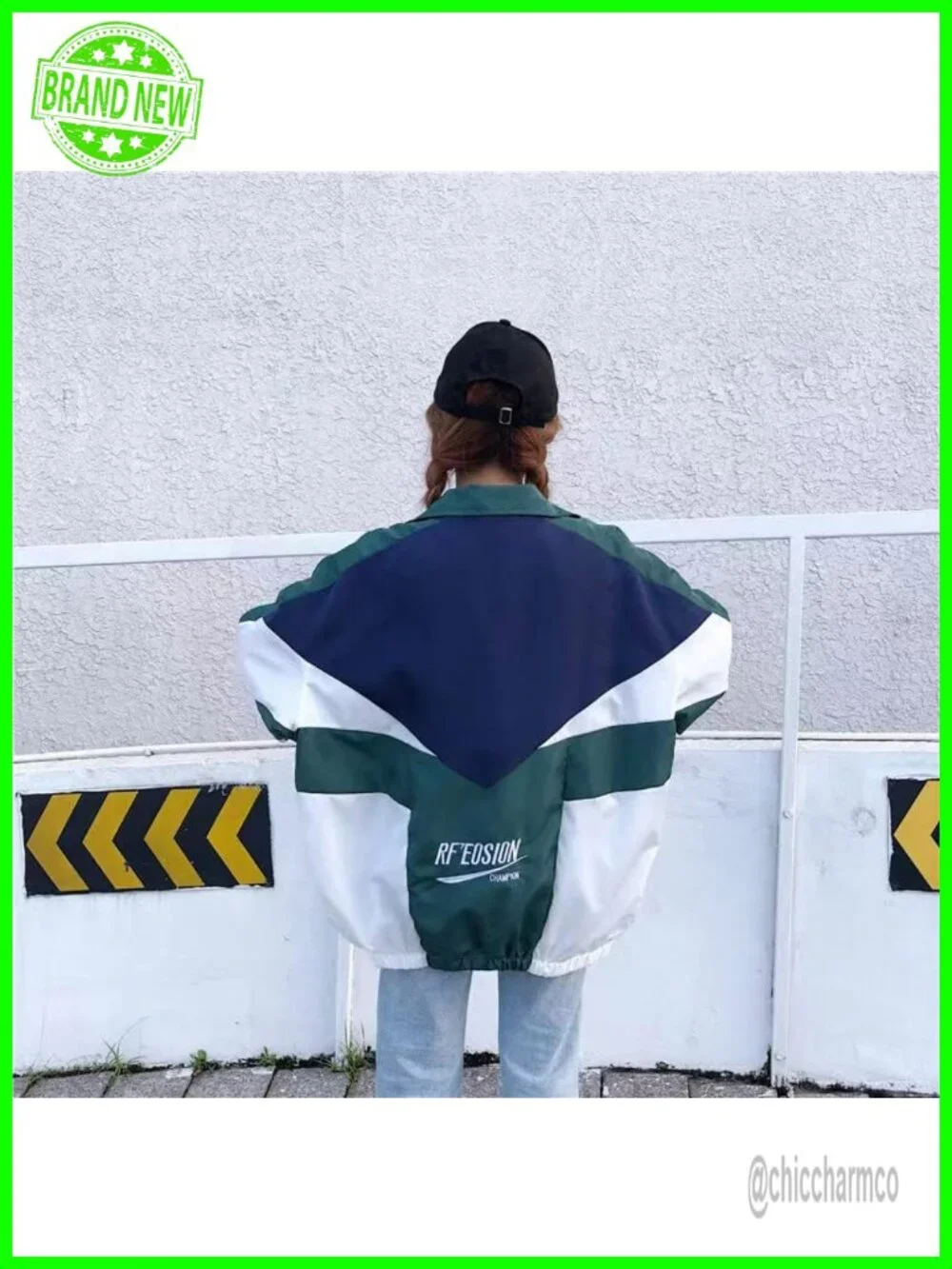 Y2K Varsity Jacket Women Oversized Zip Up Bomber Lightweight Cotton Polyester